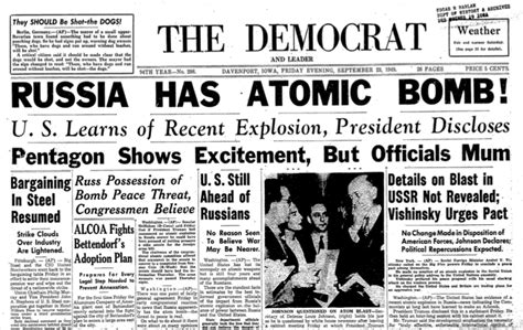 russia tests first atomic bomb impact on cold war|ussr atomic bomb.